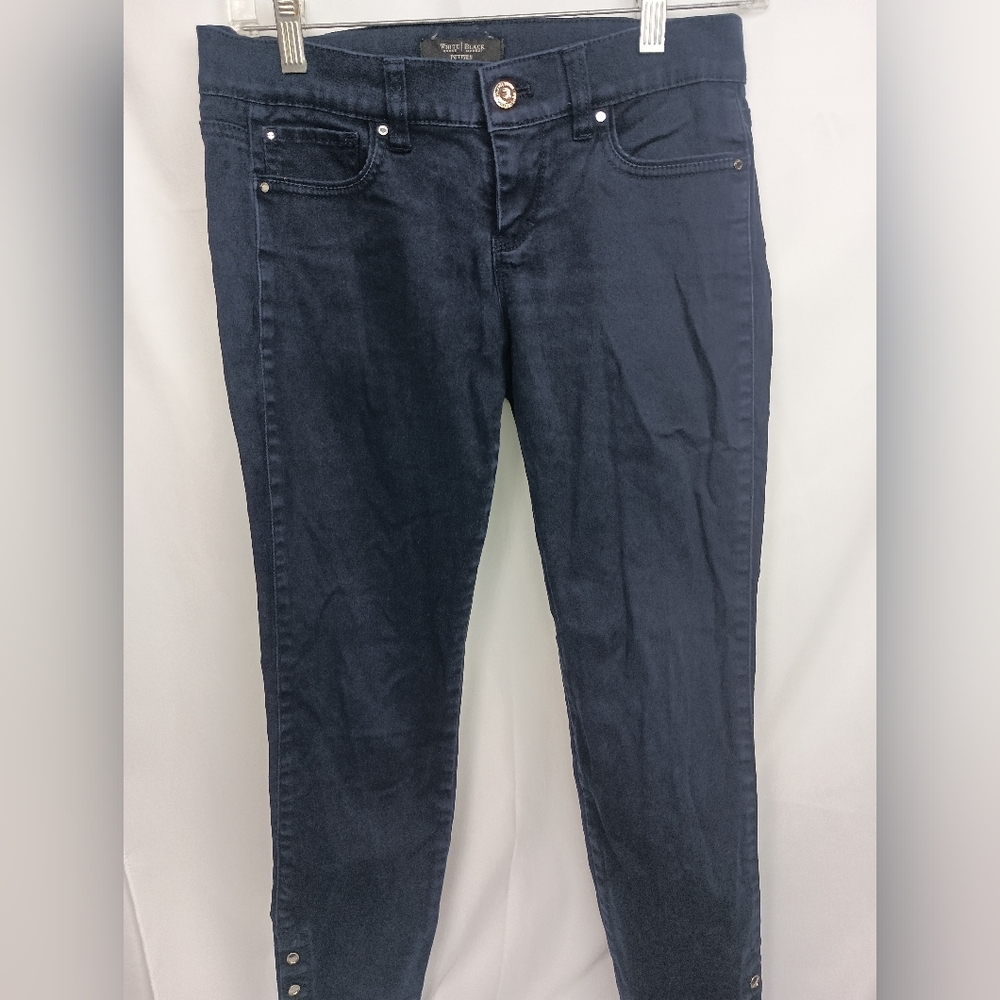 WHITE HOUSE BLACK MARKET Navy Blue Skinny Fit Jeans (#1,552)